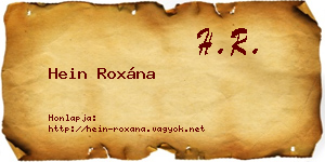 Hein Roxána névjegykártya